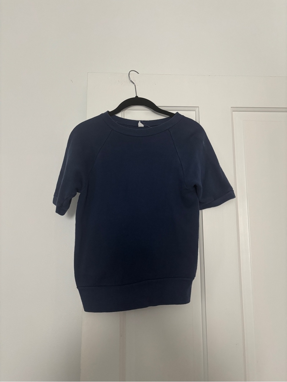 Vintage Short-Sleeved Sweatshirt, Navy